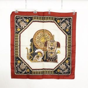 Patricia Paris Ancient Roman Neck Silky Scarf Shawl, Rust Orange and Cream